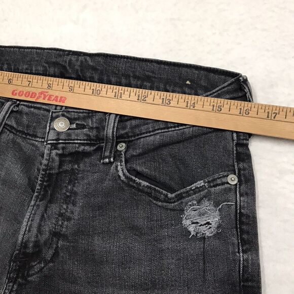 ABERCROMBIE & FITCH Langdon Jean Men 31x30 Black Slim Stretch Distressed Y2K - Picture 6 of 14